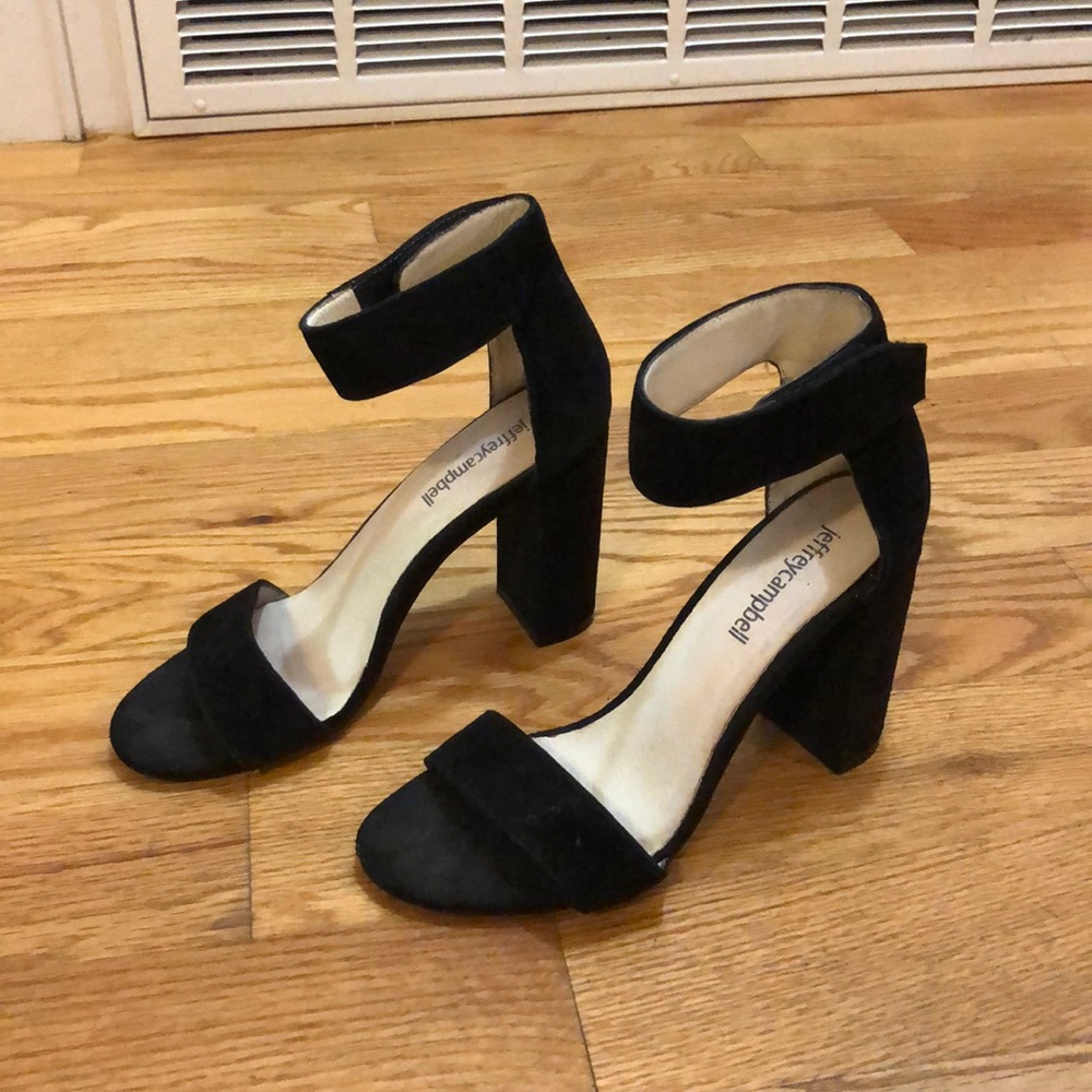 Jeffrey Campbell black suede heels